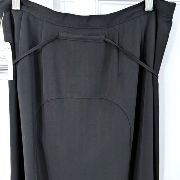 Bundle of 2 Harve Benard Chocolate Pinstripe & Black Ruffle A-Line Skirt Sz 14 - Picture 10 of 11